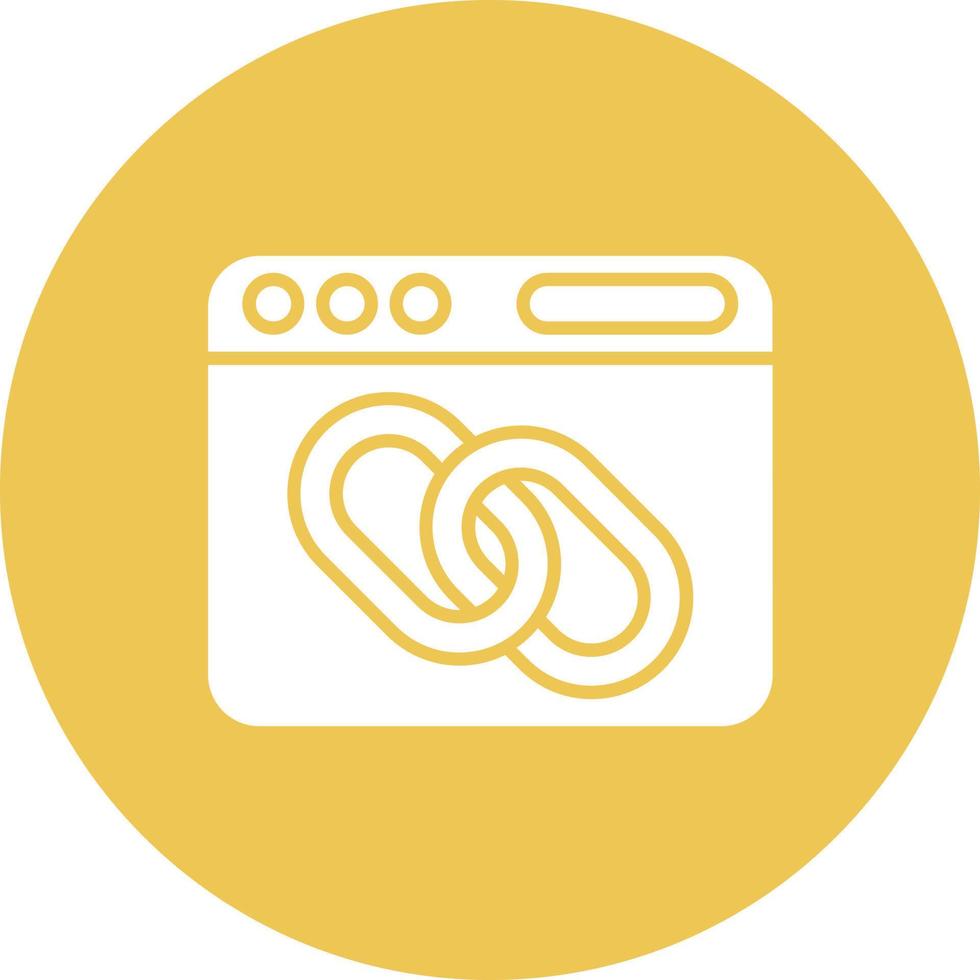 Hyperlink Glyph Circle Background Icon vector