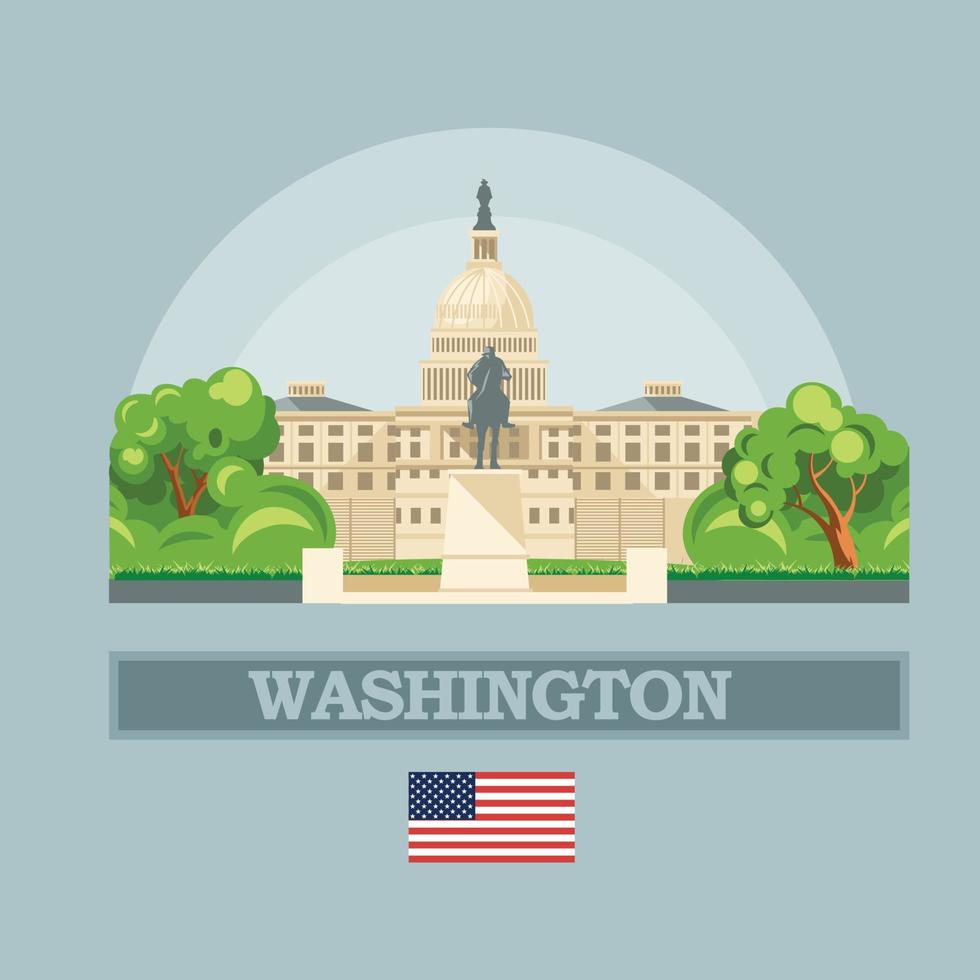 horizonte de washington dc en estados unidos. vector