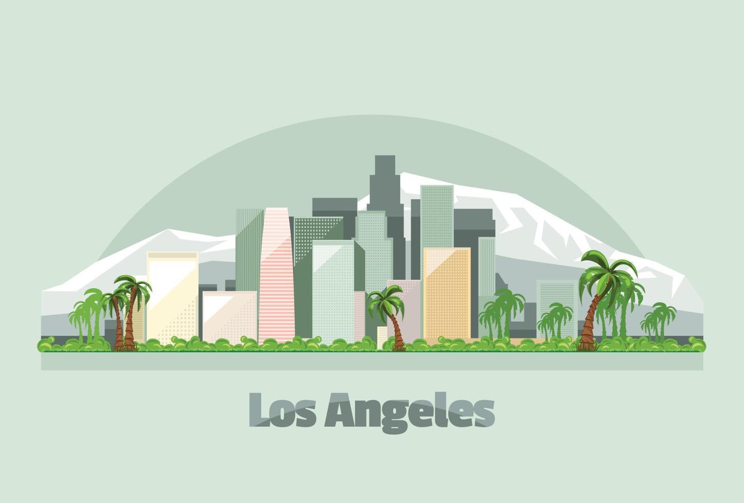 Los Angeles city skyline in USA. vector