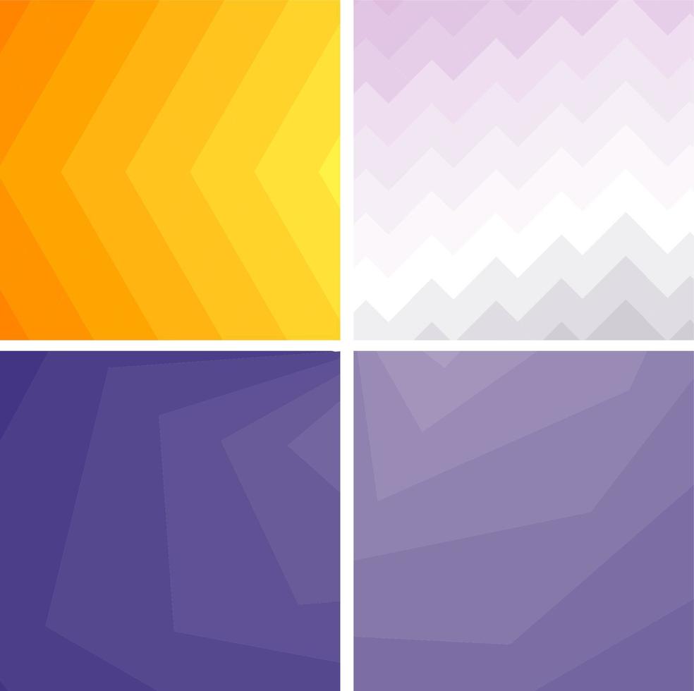 Abstract geometric gradient set of four backgrounds. vector