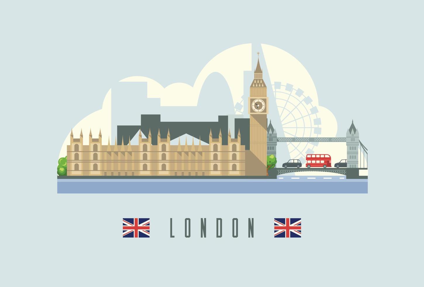 London city skyline capital of England. vector