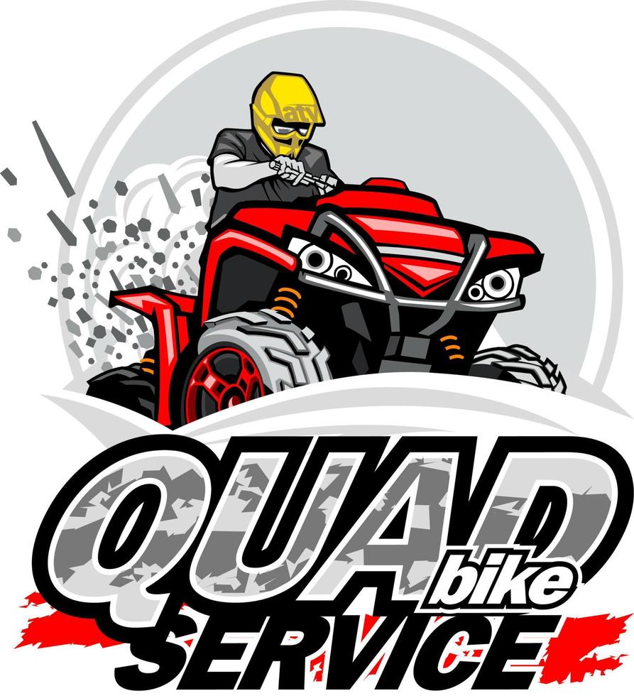 Quad Bike Service logo, isolated background. vector