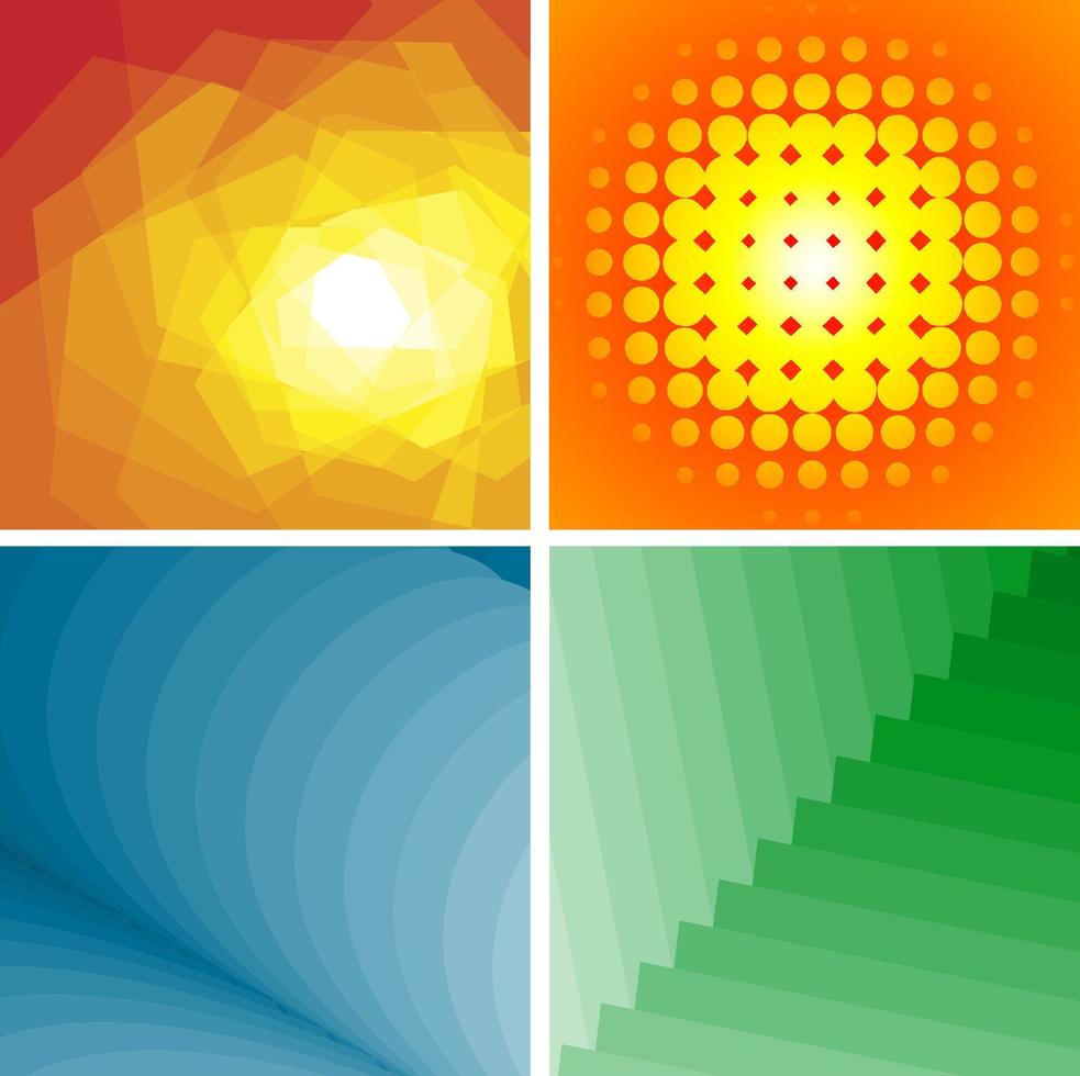 Gradient abstract geometric set of four backgrounds. vector