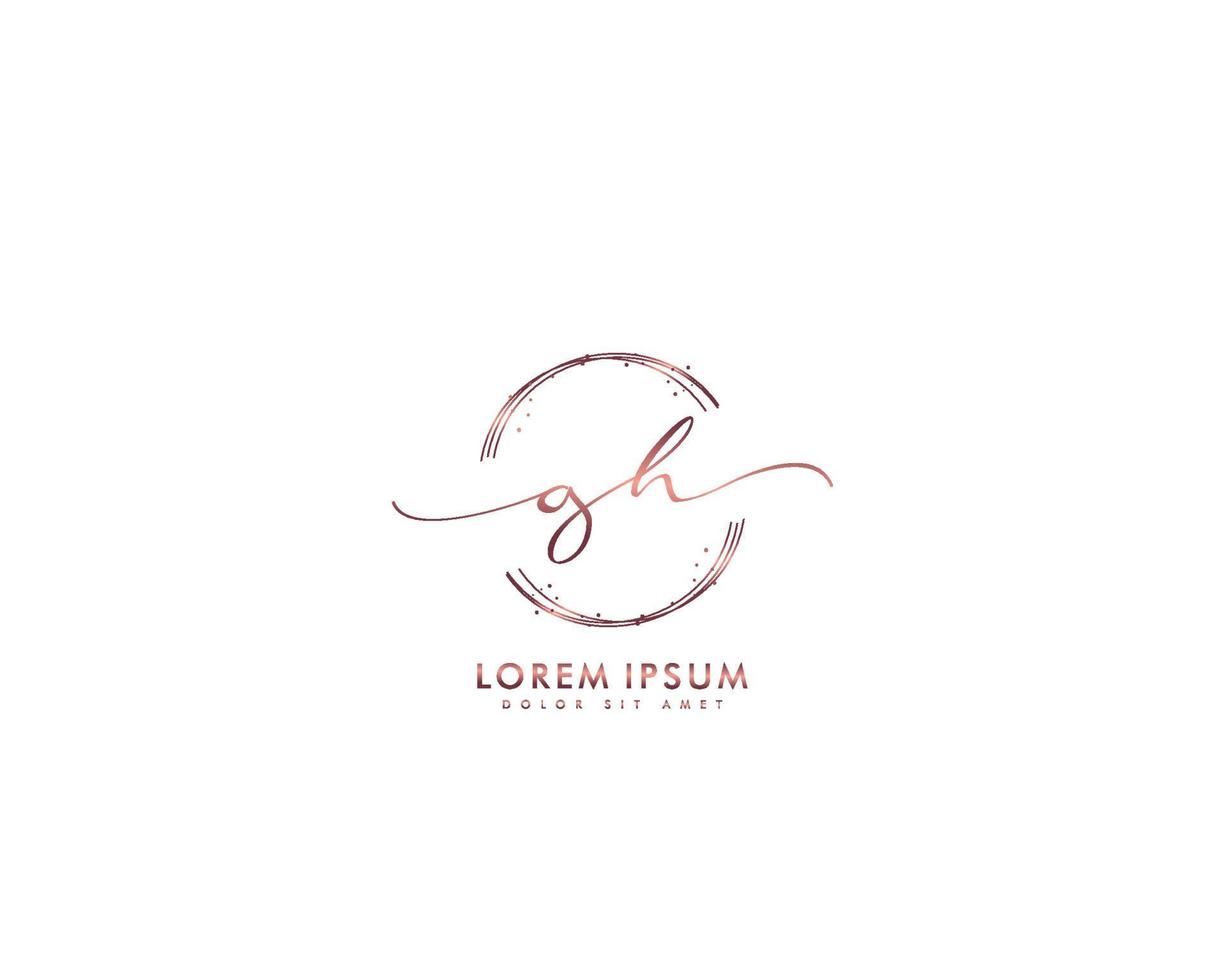 monograma de belleza de logotipo femenino inicial gh y diseño de logotipo elegante, logotipo de escritura a mano de firma inicial, boda, moda, floral y botánica con plantilla creativa vector