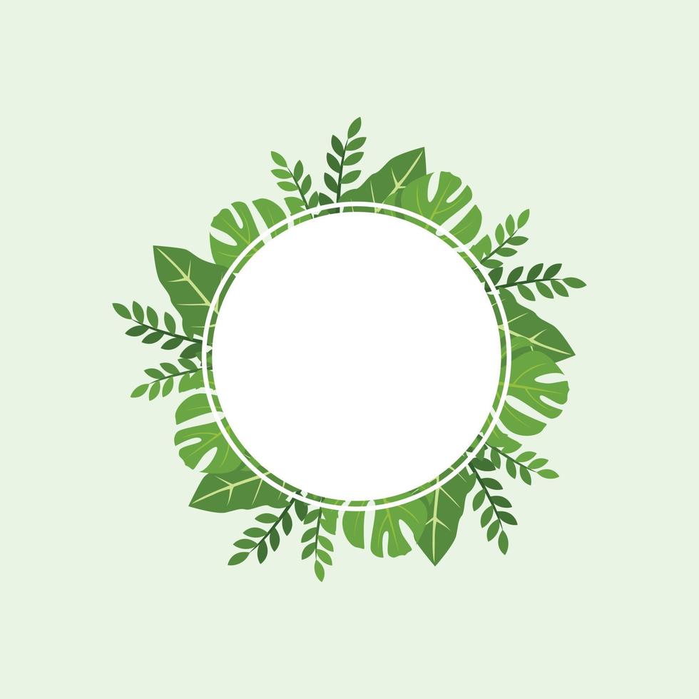 Green leaf vector border