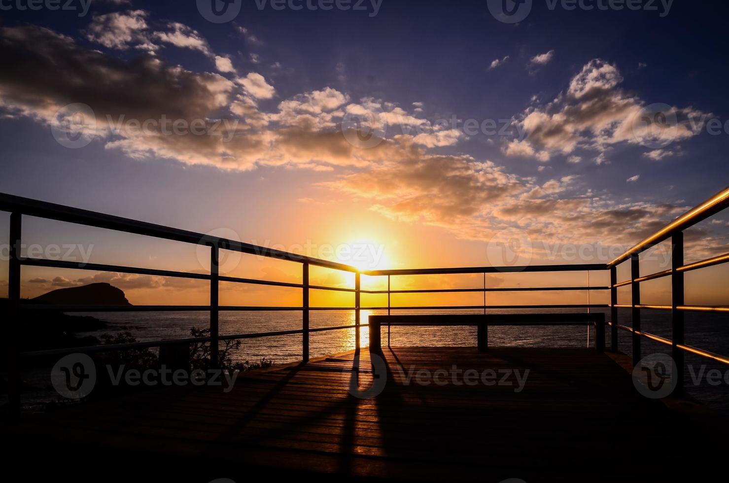 Landscape over the sunset photo