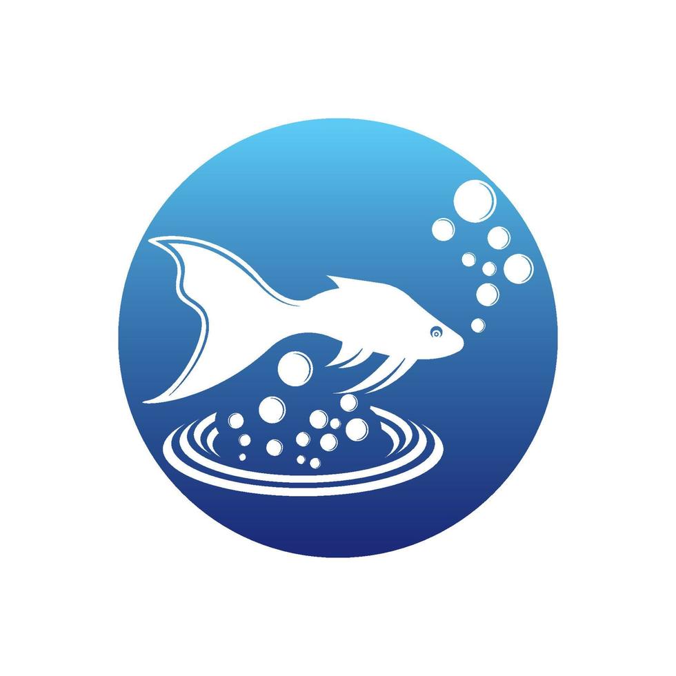 pez logo icono plantilla creativa vector
