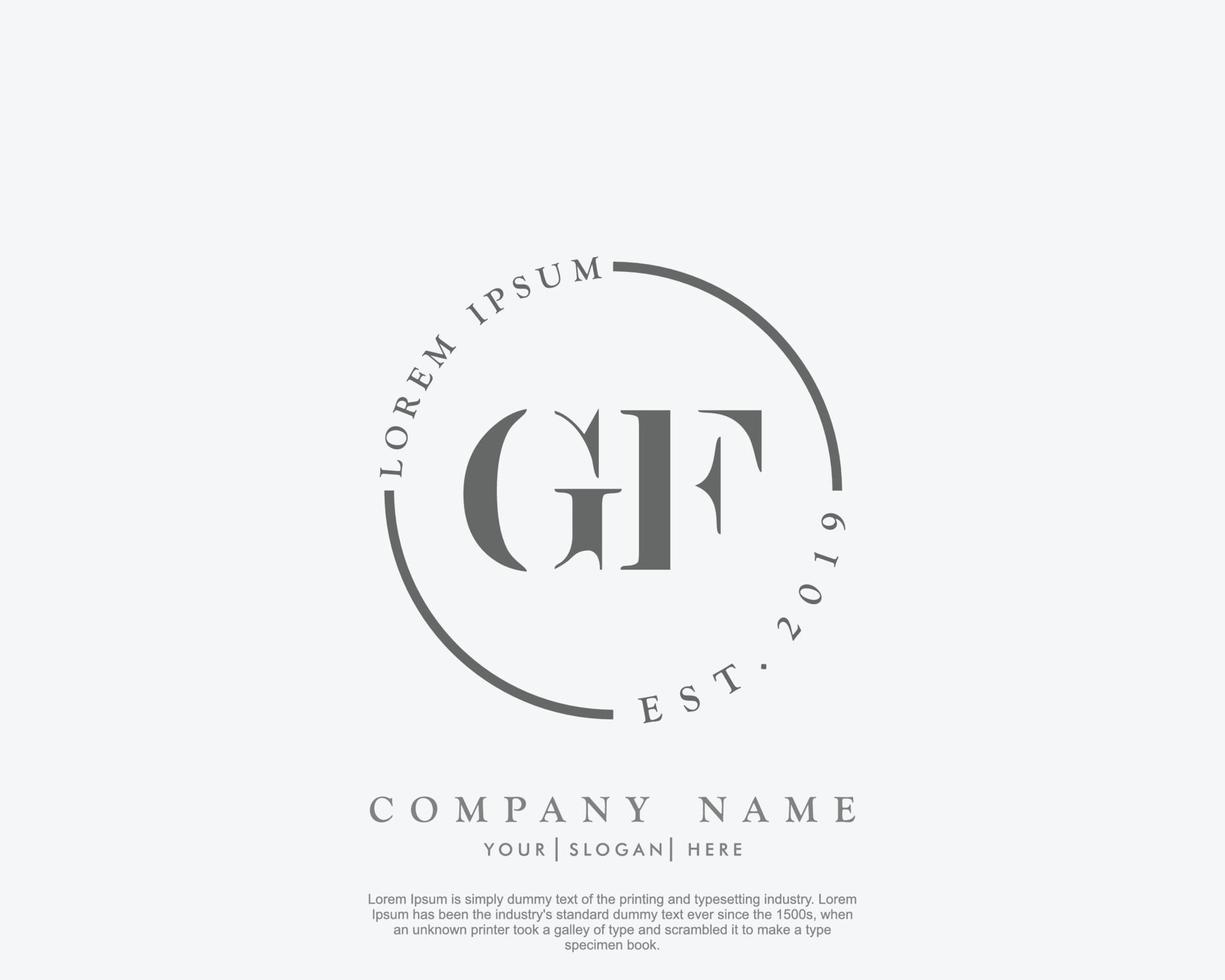 Initial GF Feminine logo beauty monogram and elegant logo design, handwriting logo of initial signature, wedding, fashion, floral and botanical with creative template vector