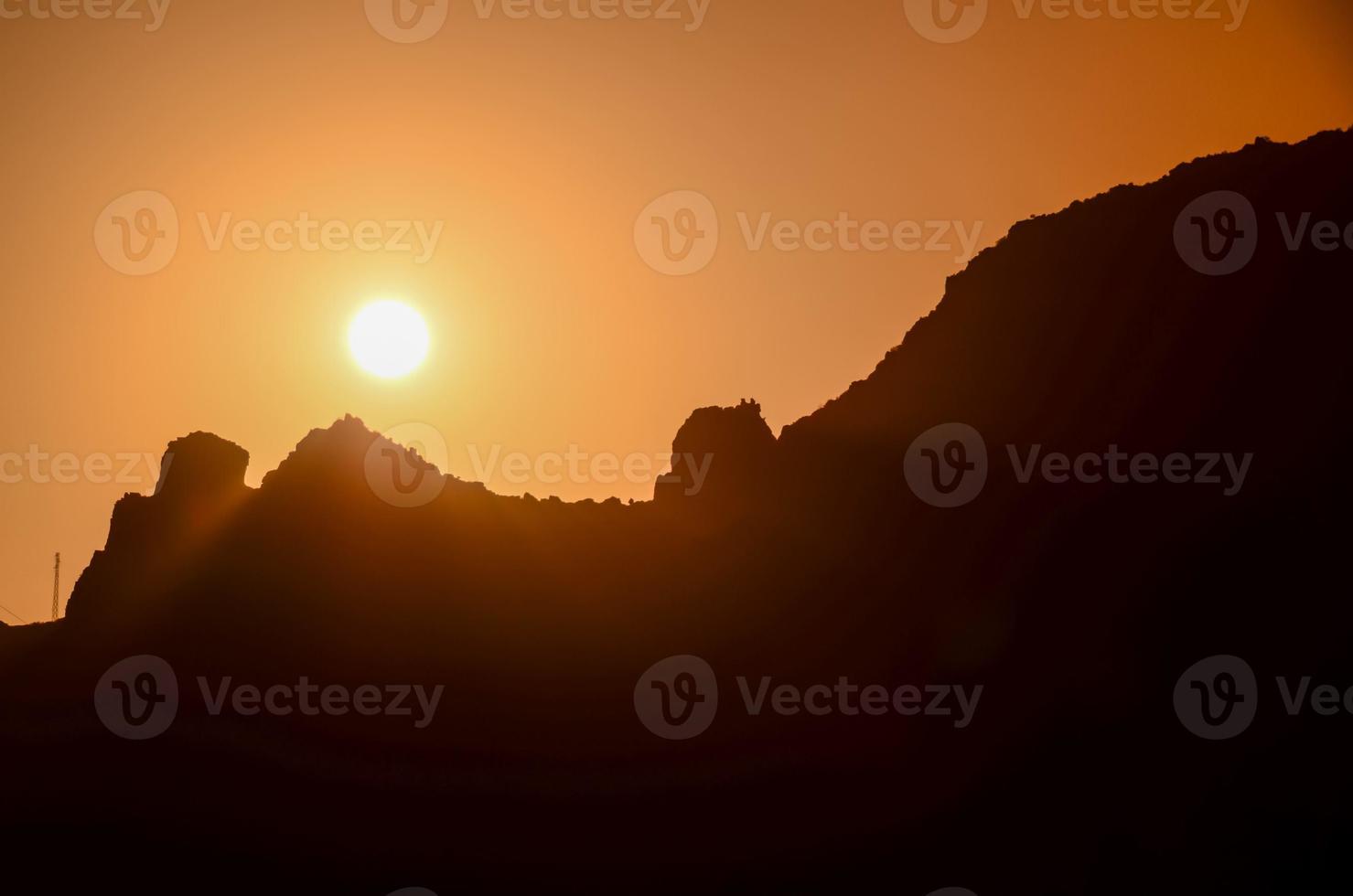 Landscape over the sunset photo