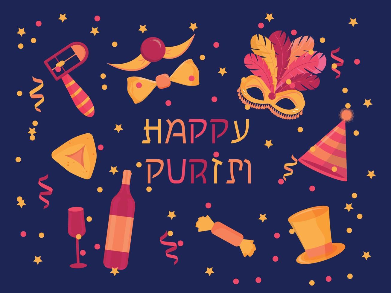 Happy Purim 4 vector