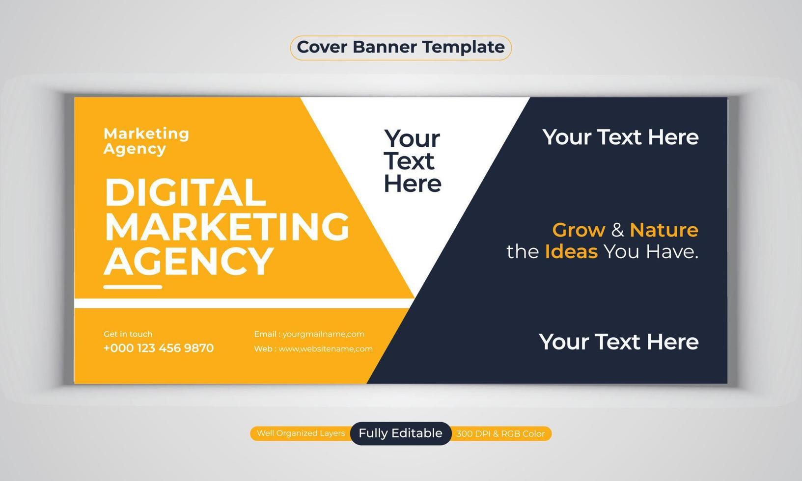 Digital marketing agency business banner design modern layout vector template