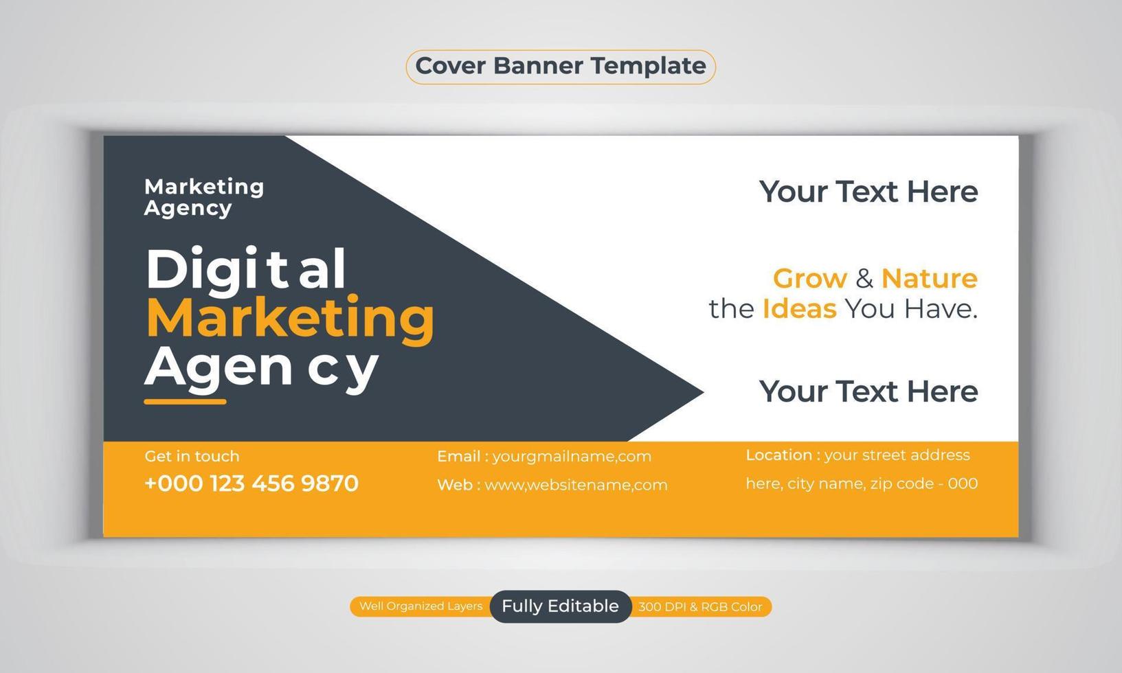 Digital marketing agency business banner design modern layout vector template