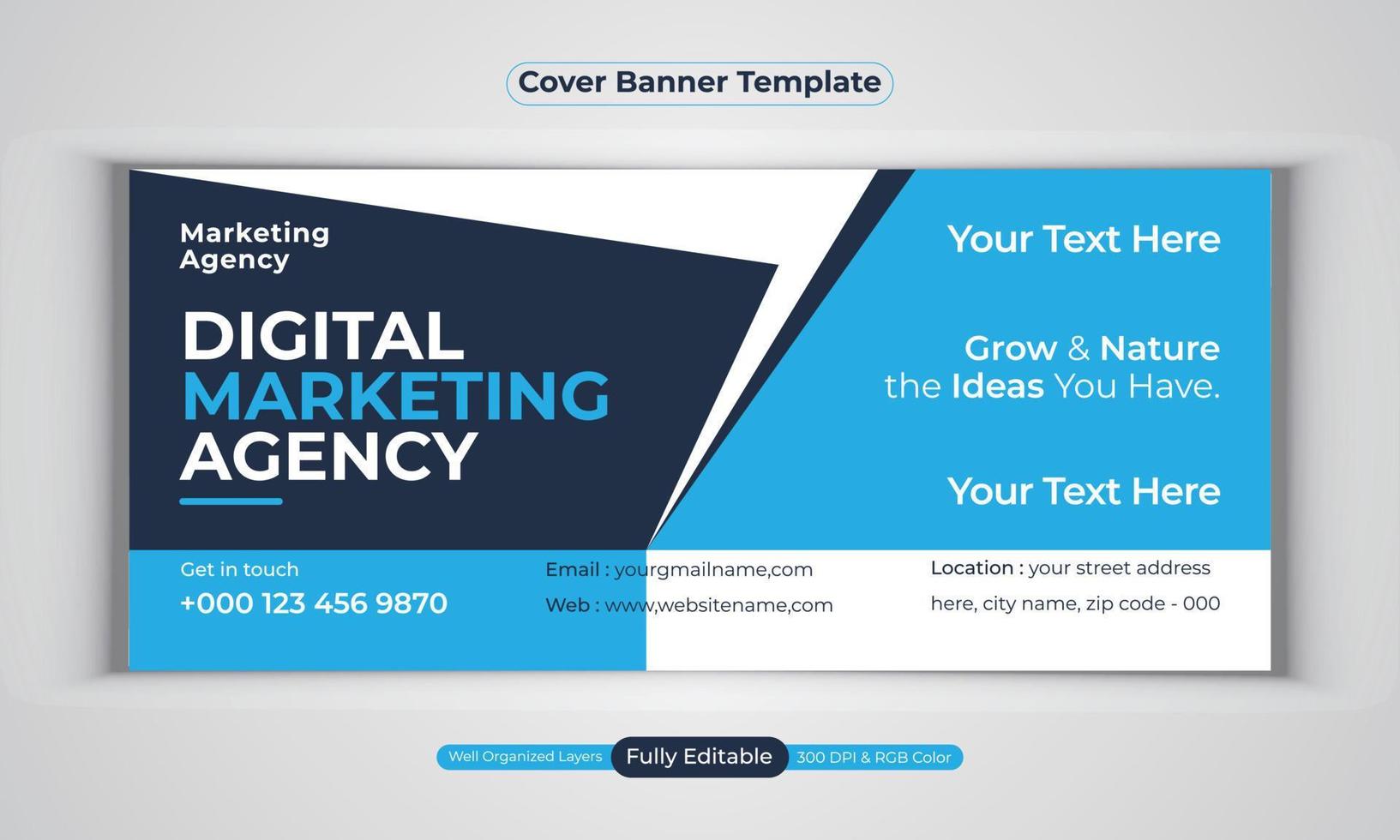 Digital marketing agency business banner design modern layout vector template