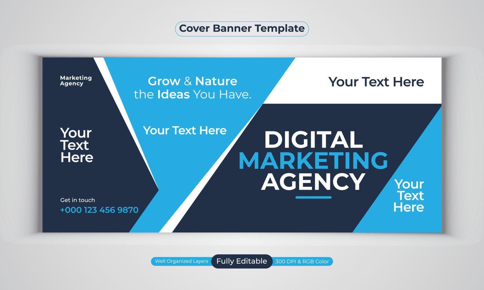 Digital marketing agency business banner design modern layout vector template