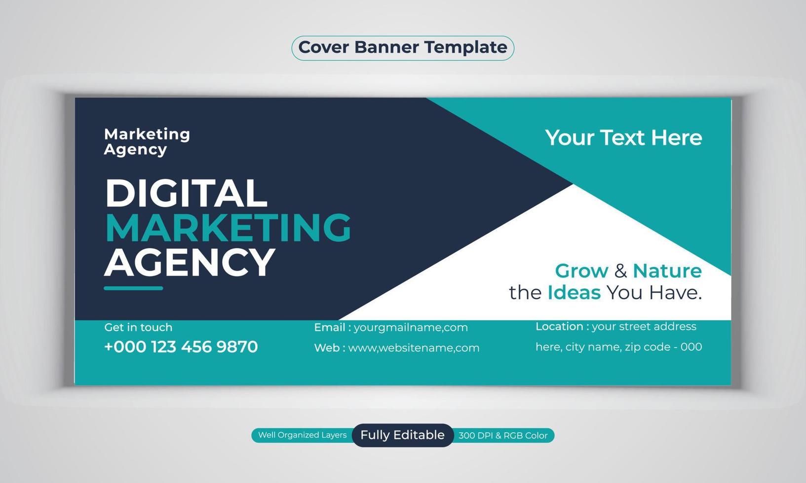 Digital marketing agency business banner design modern layout vector template