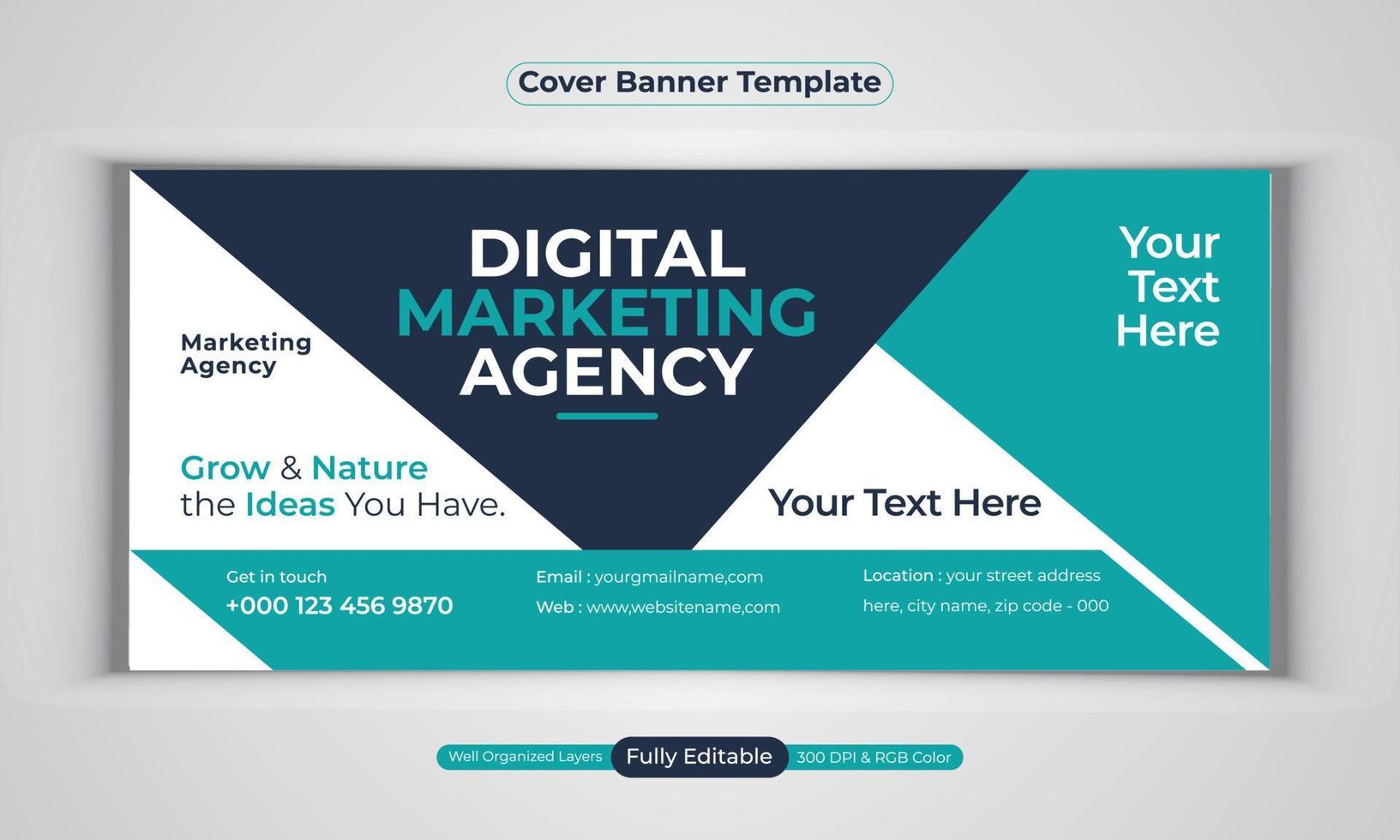 Digital marketing agency business banner design modern layout vector template