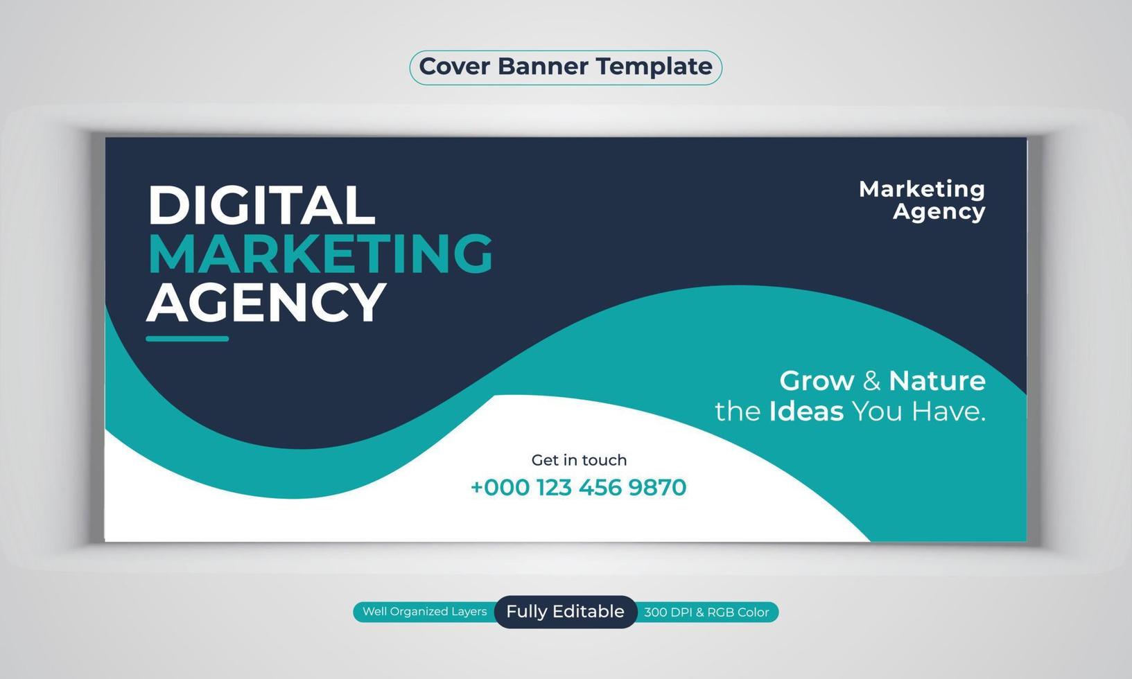 Digital marketing agency business banner design modern layout vector template