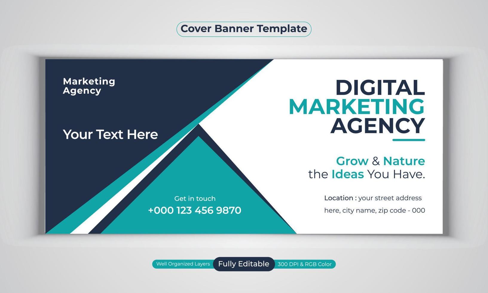 Digital marketing agency business banner design modern layout vector template