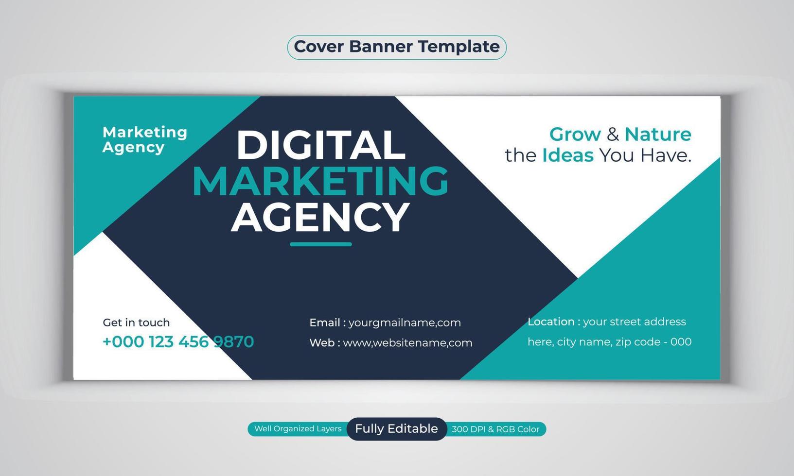 Digital marketing agency business banner design modern layout vector template