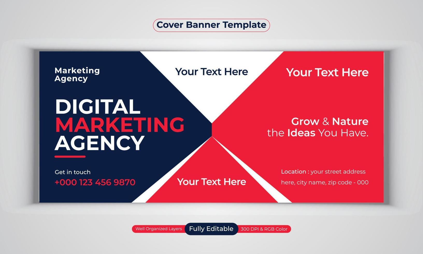 Digital marketing agency business banner design modern layout vector template