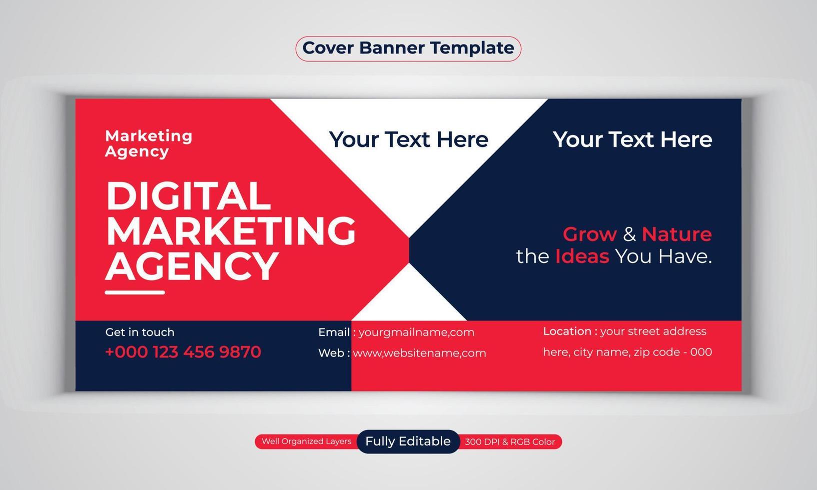 Digital marketing agency business banner design modern layout vector template