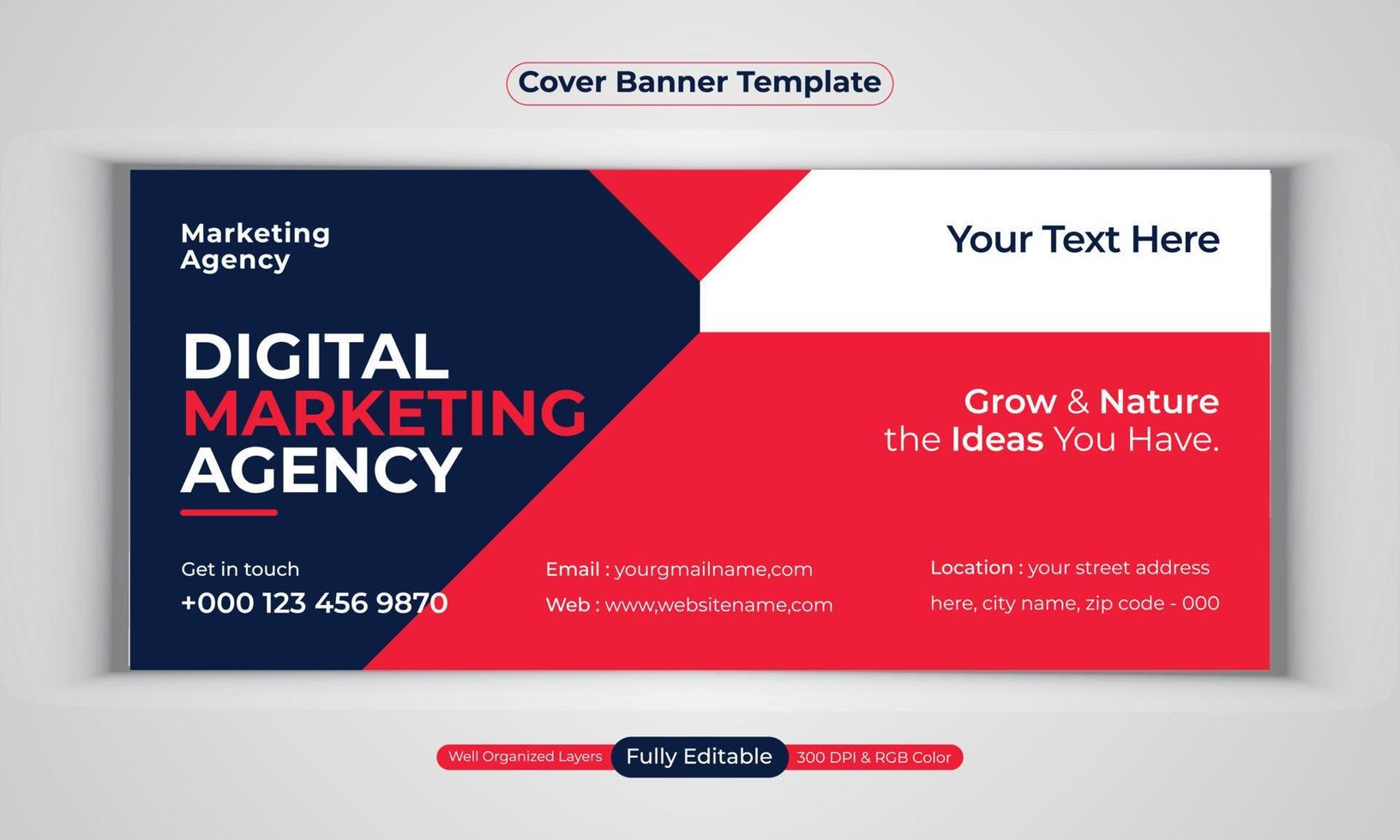 Digital marketing agency business banner design modern layout vector template