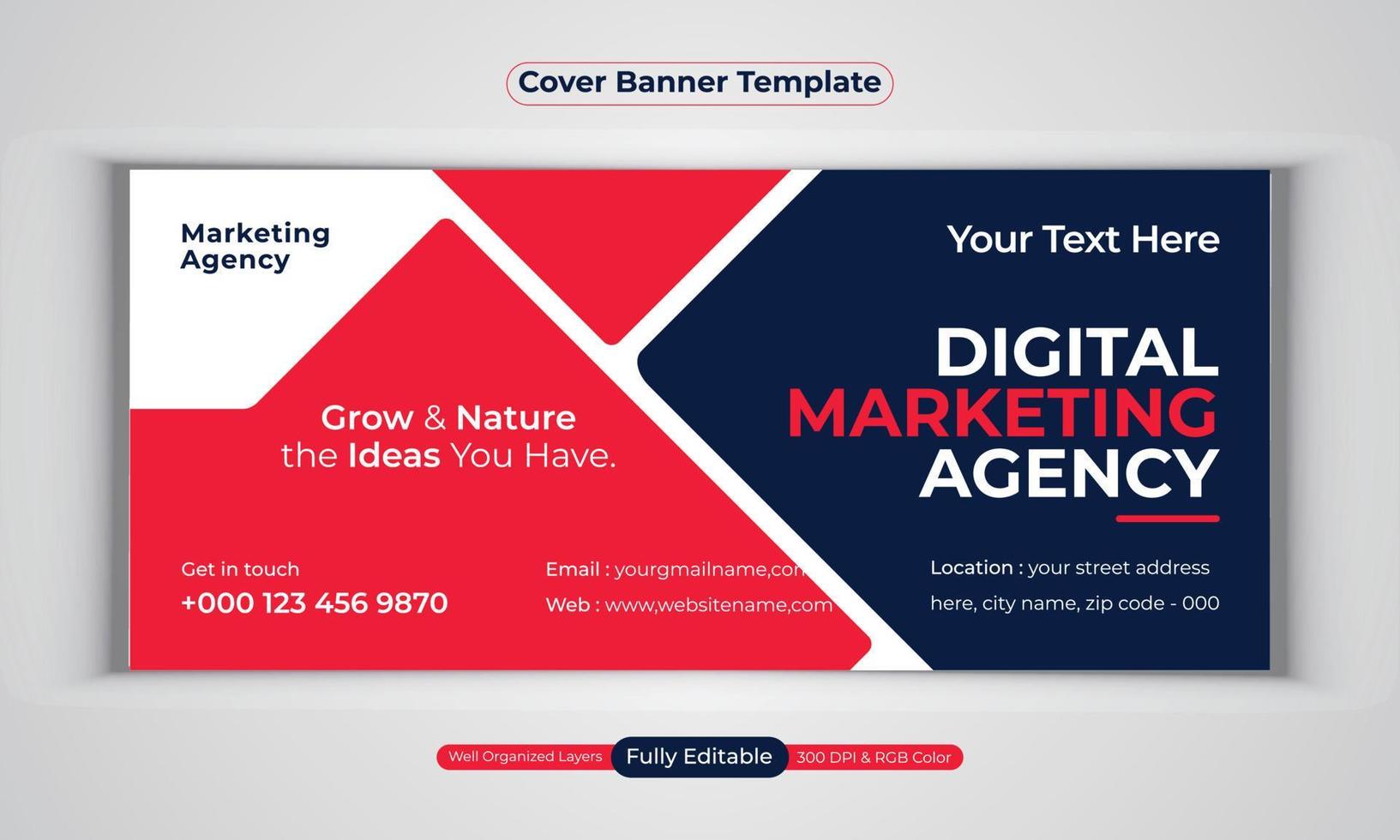 agencia de marketing digital diseño de banner de negocios plantilla de vector de diseño moderno