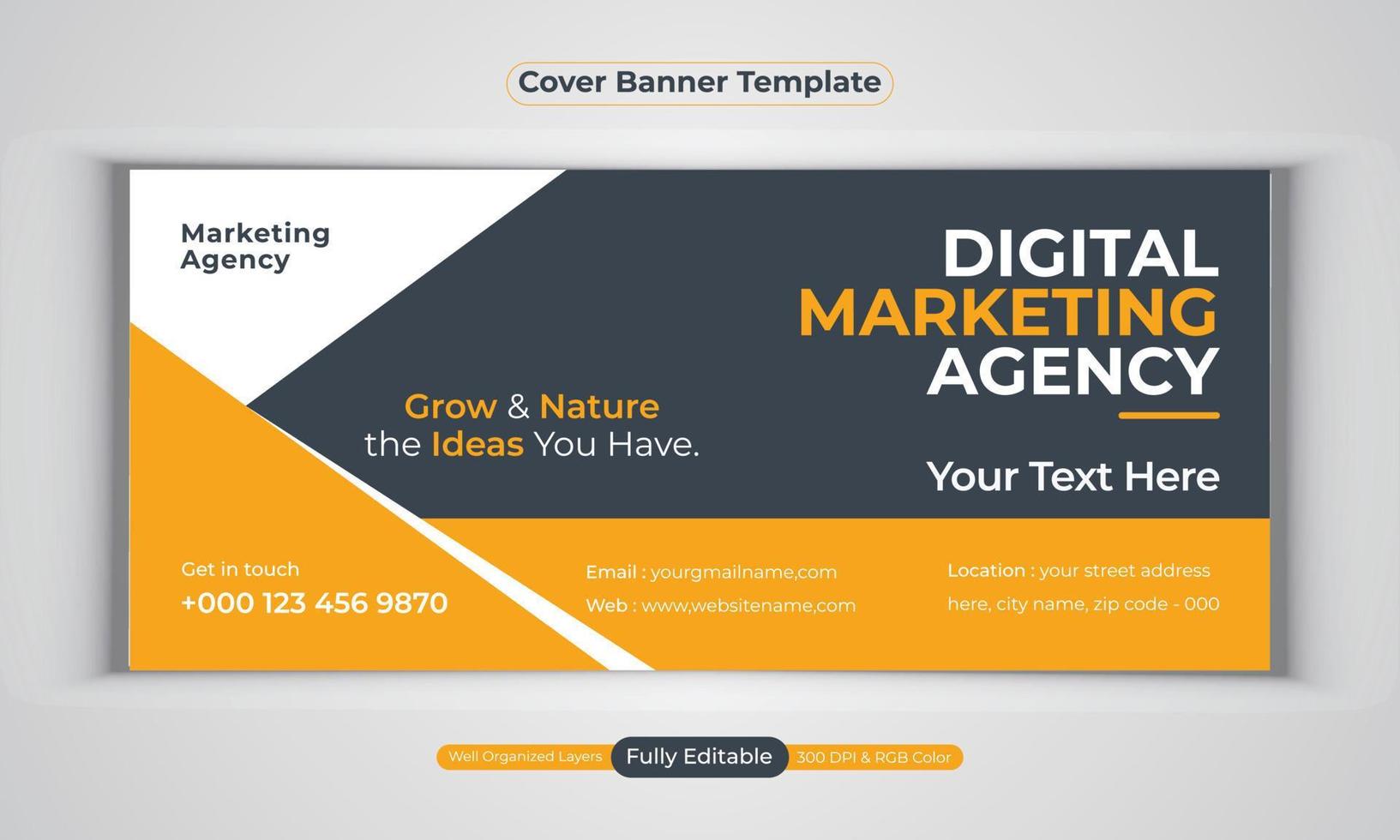 Digital marketing agency business banner design modern layout vector template