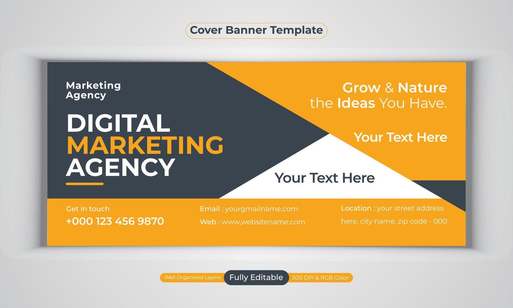 Digital marketing agency business banner design modern layout vector template