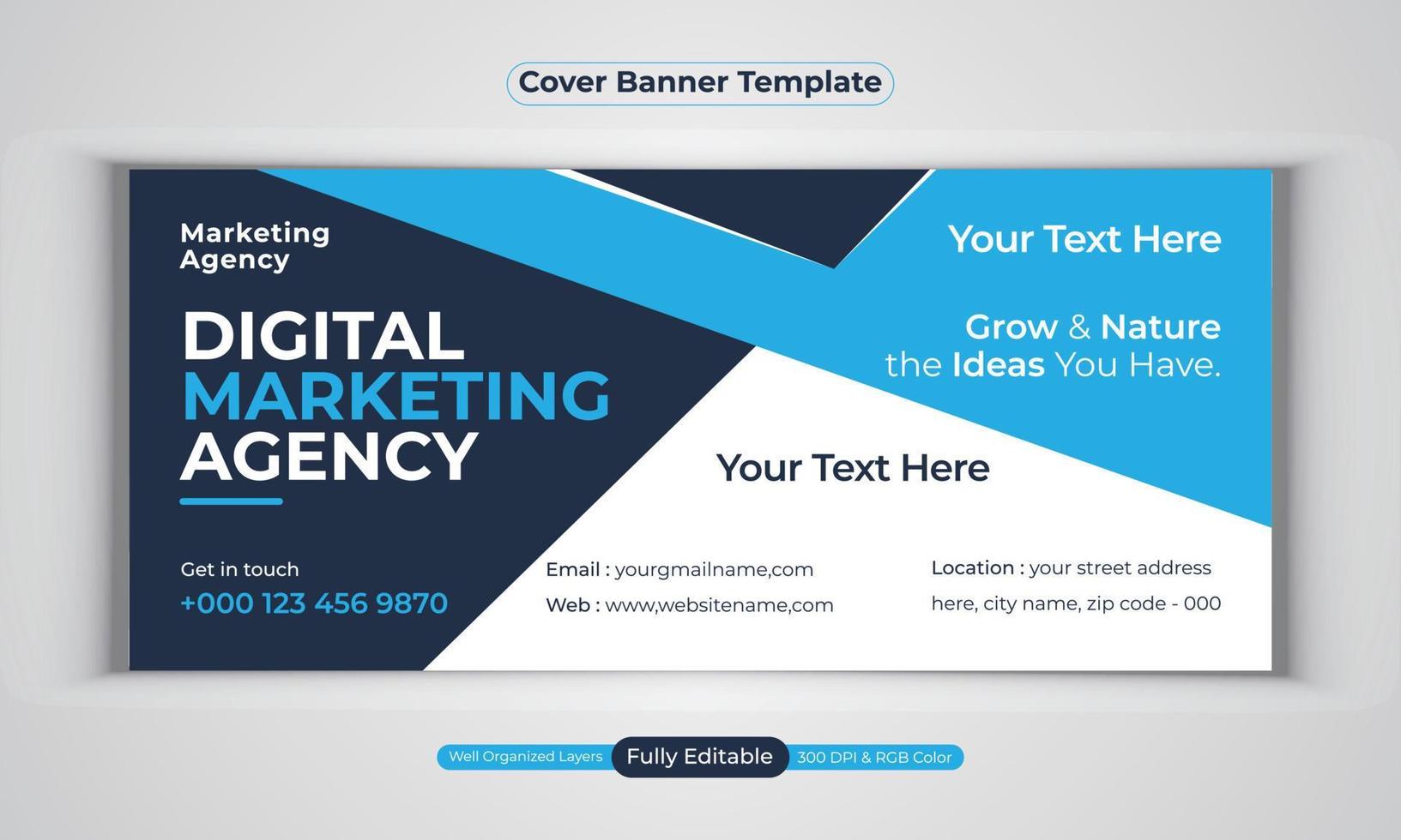 Digital marketing agency business banner design modern layout vector template