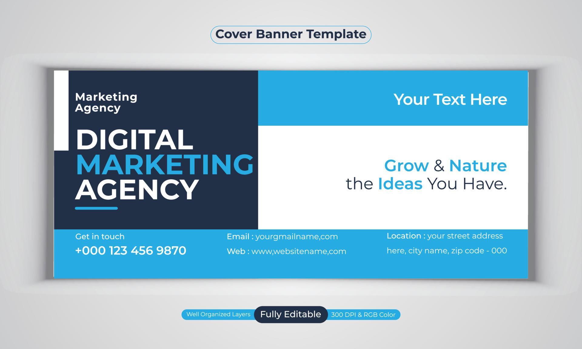 Digital marketing agency business banner design modern layout vector