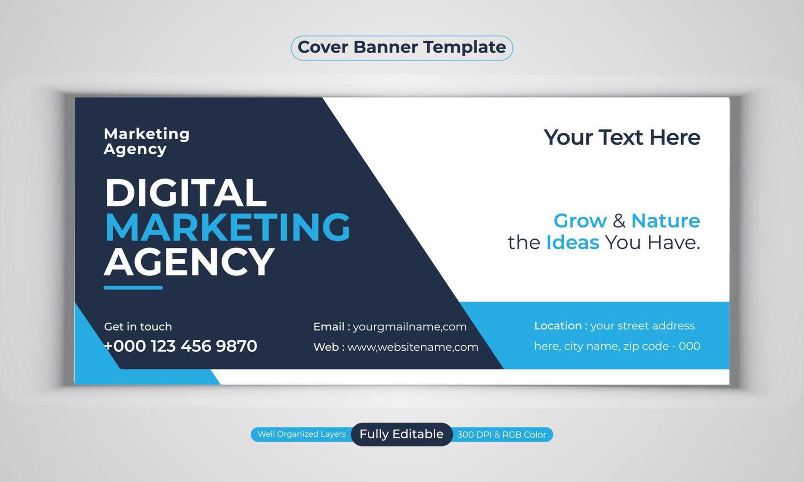 Digital marketing agency business banner design modern layout vector template