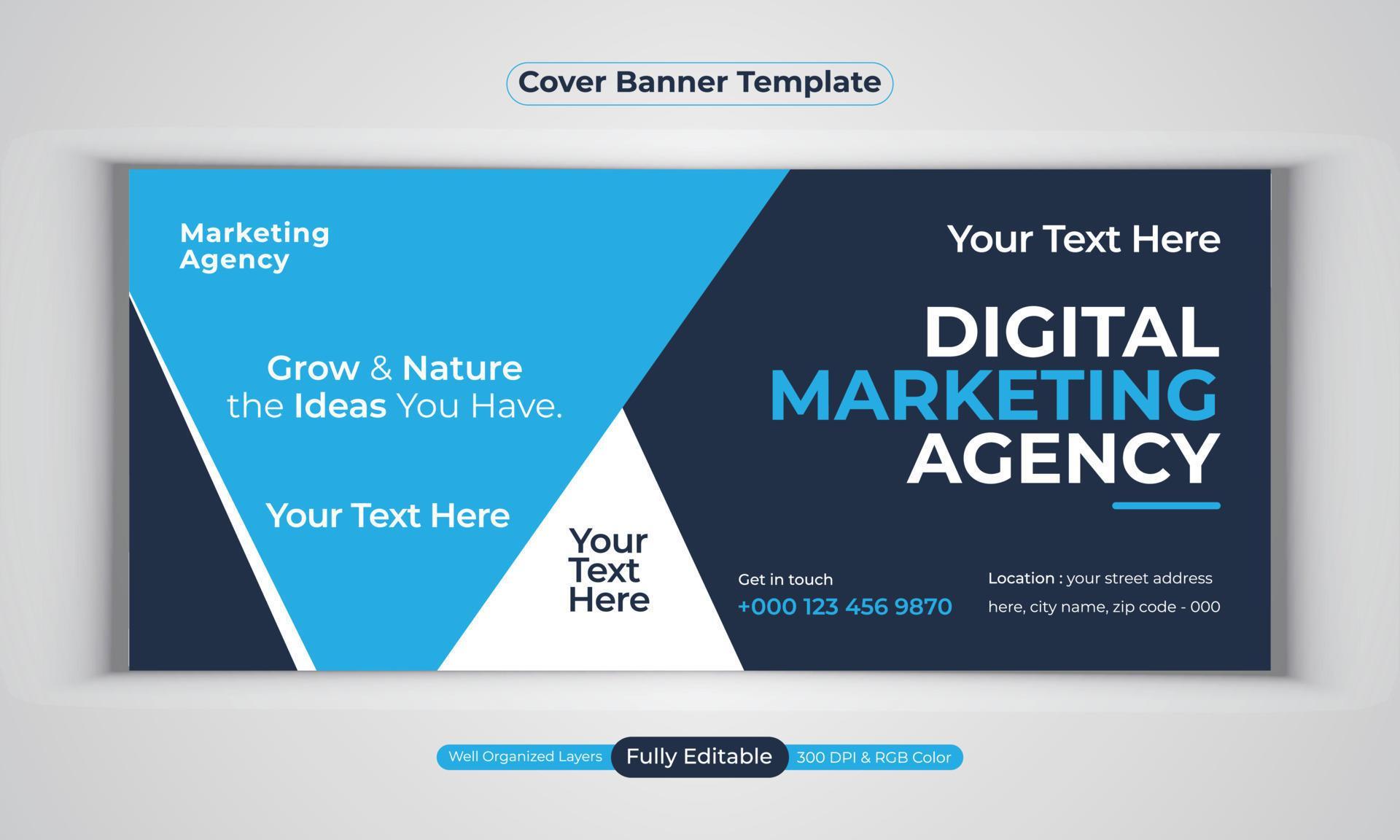 Digital marketing agency business banner design modern layout vector