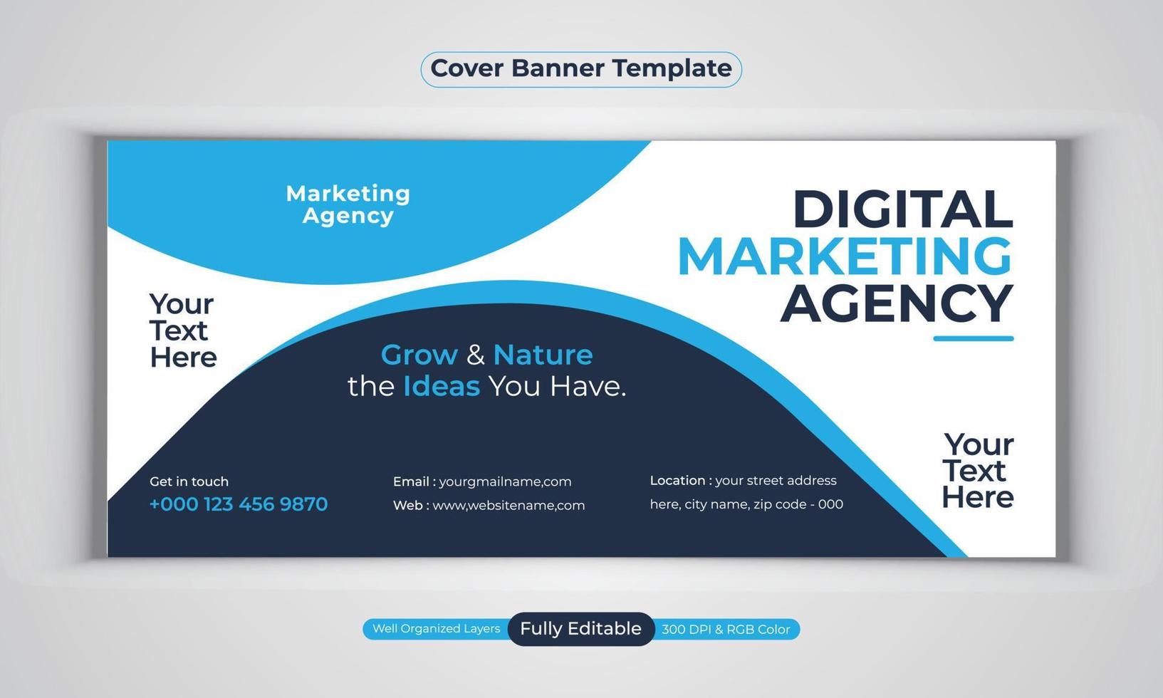 Digital marketing agency business banner design modern layout vector template