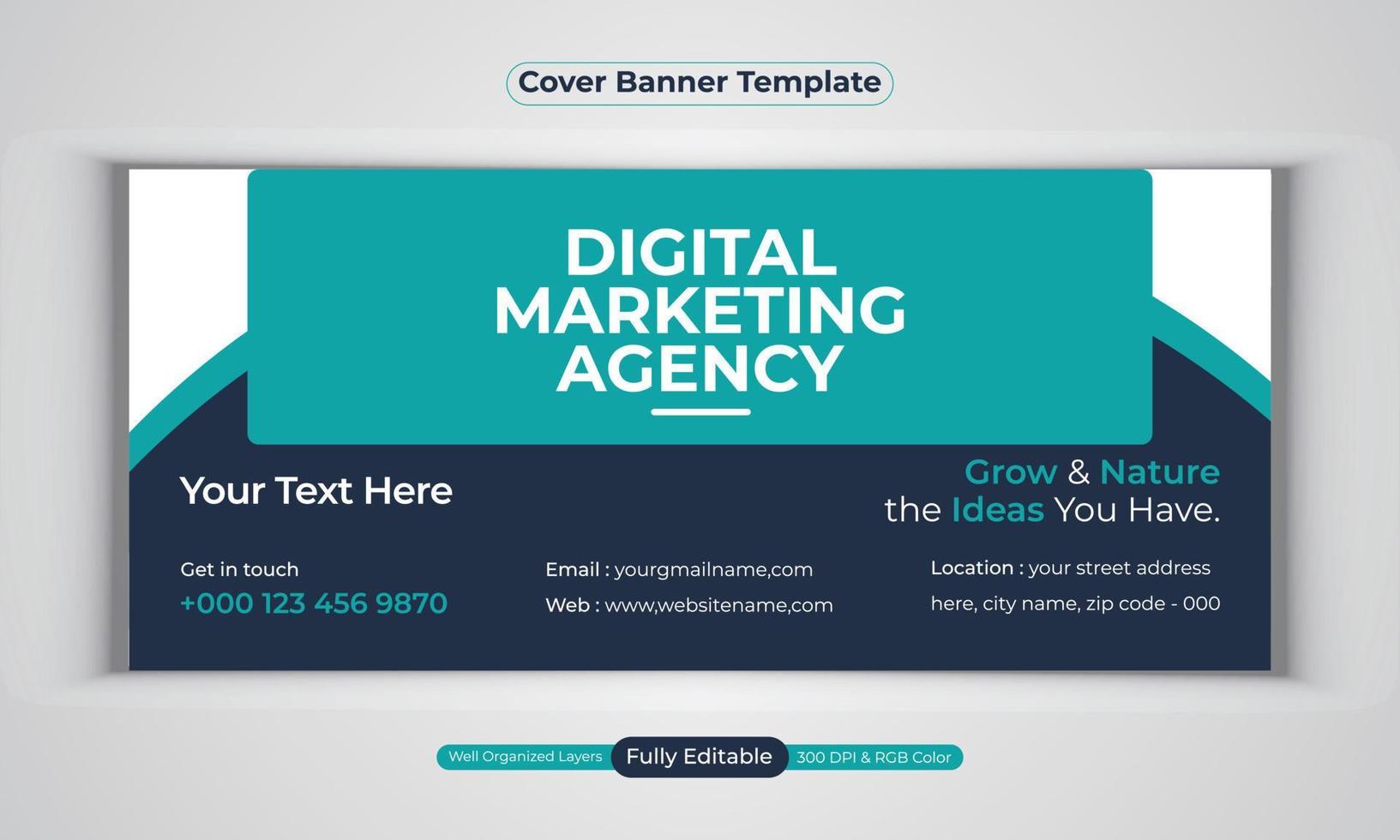 Digital marketing agency business banner design modern layout vector template