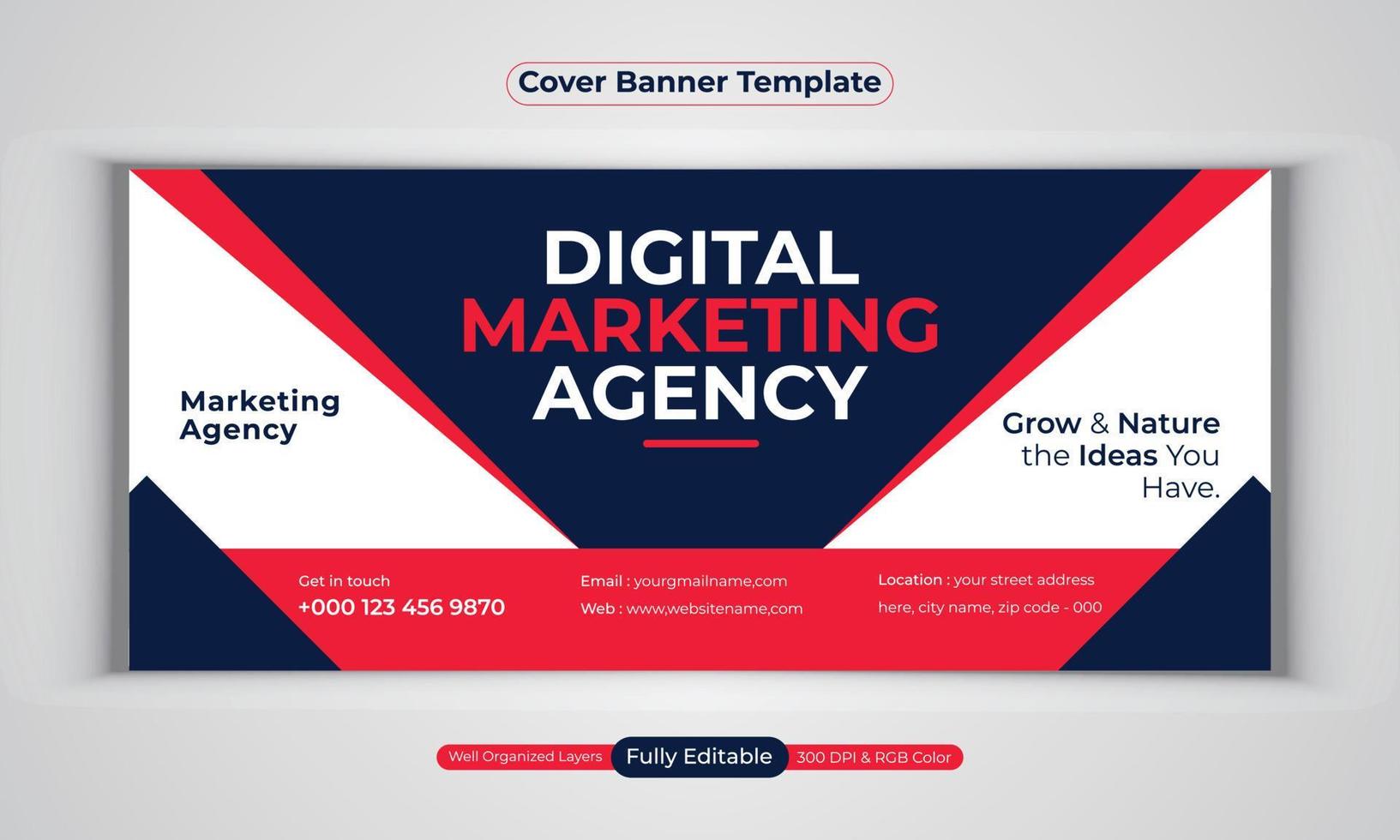 Digital marketing agency business banner design modern layout vector template