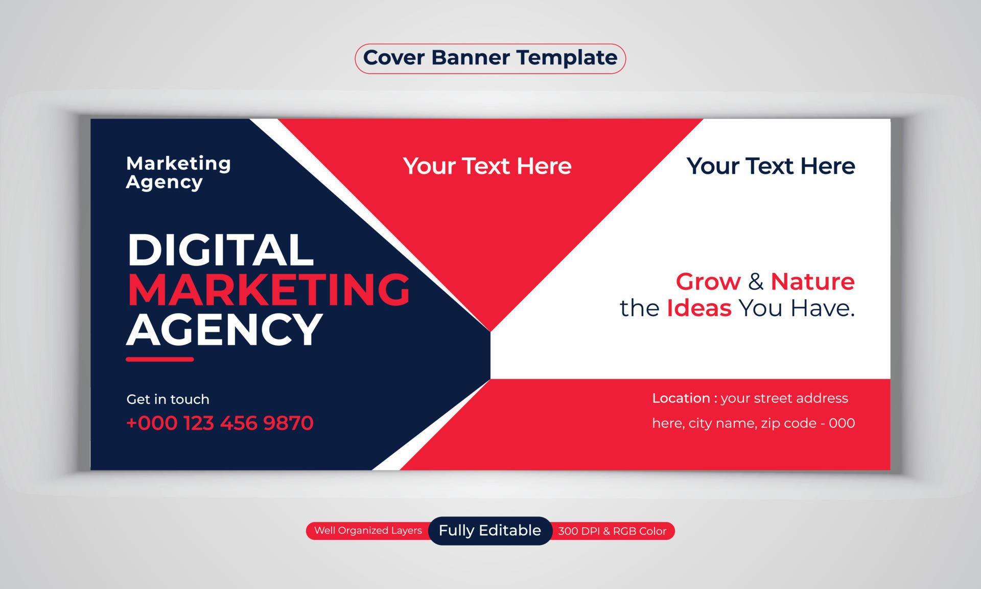 Digital marketing agency business banner design modern layout vector