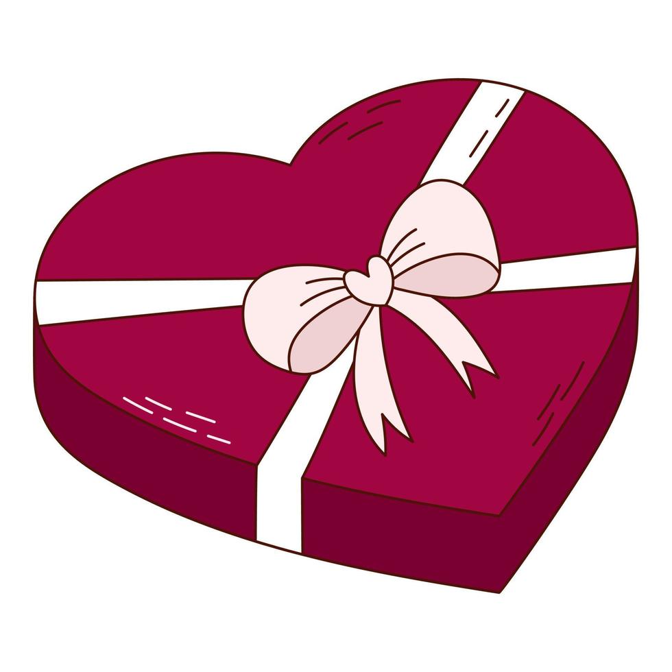 chocolates dibujados a mano en una caja para el día de san valentín. elementos de diseño para carteles, tarjetas de felicitación, pancartas e invitaciones. vector