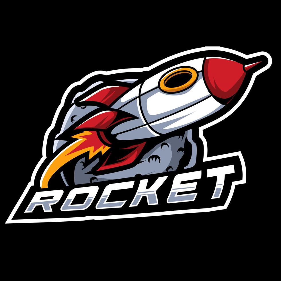 diseño del logotipo de la mascota espacial del cohete vector