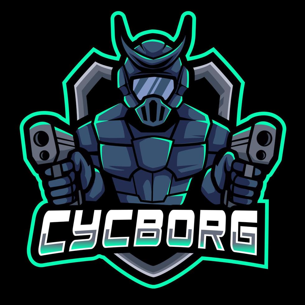 cyborg gun vector illustration premium