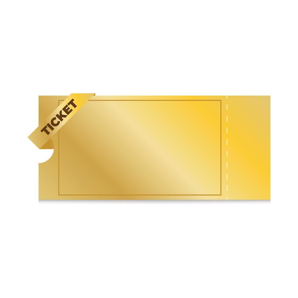 golden ticket blank template coupon card voucher template vector illustration