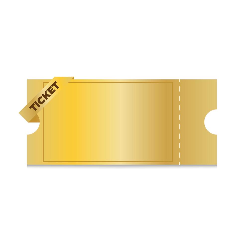 Illustration of a golden ticket with a label on a white background vector