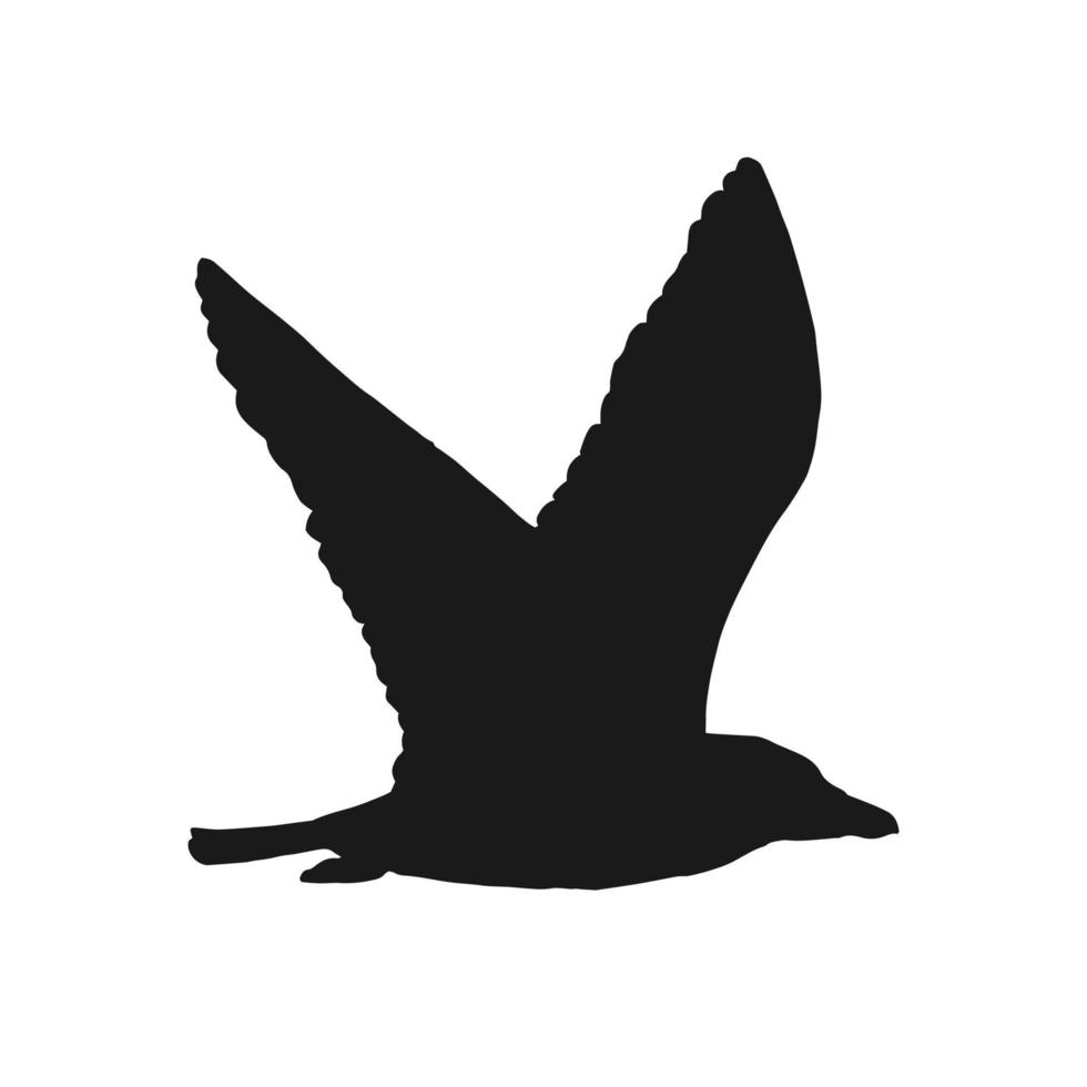 Silhouette of flying seagulls. Hand drawn illustration converted to vector. vector