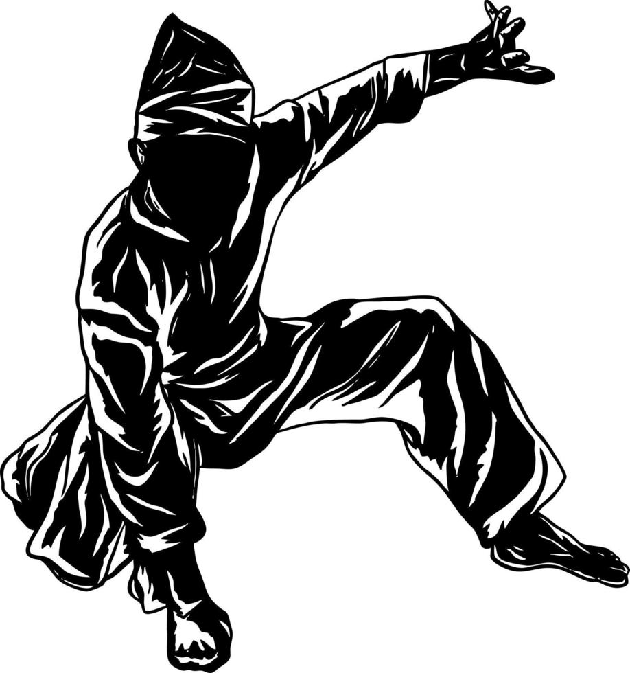 pencak silat ilustración artline vector