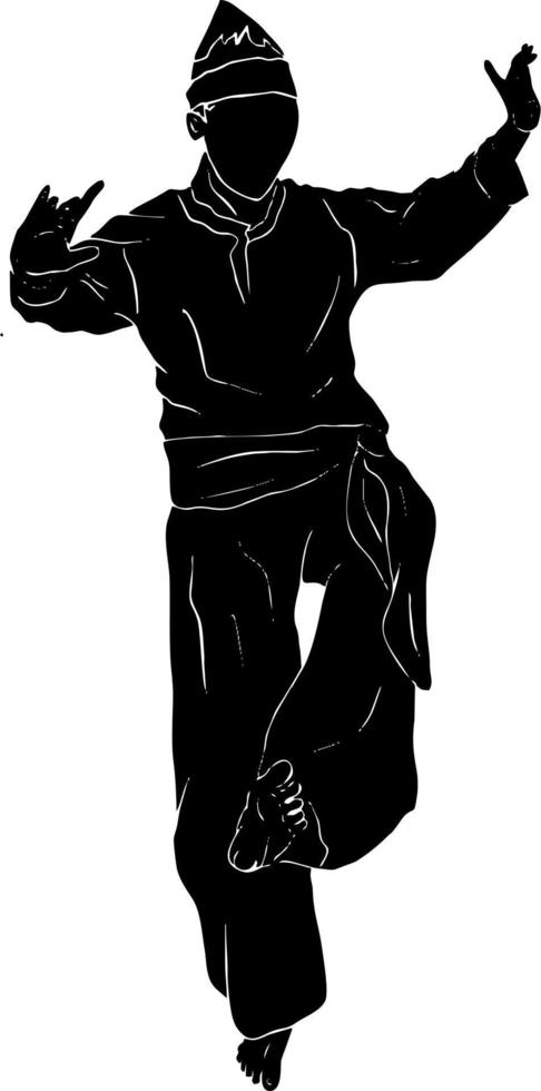 pencak silat illustration artline vector