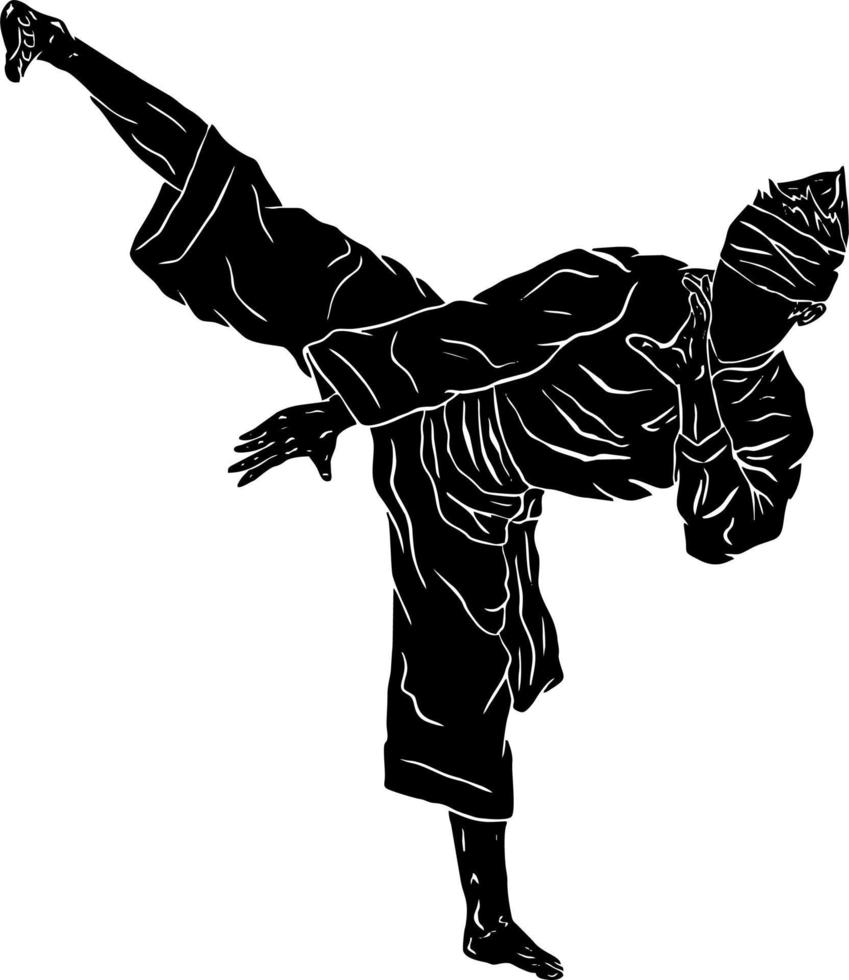 pencak silat ilustración artline vector