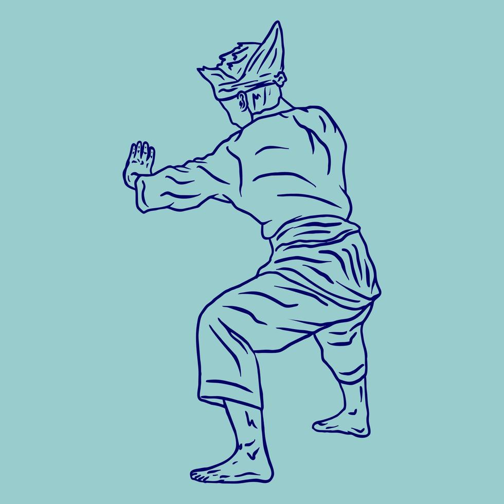 pencak silat ilustración artline vector