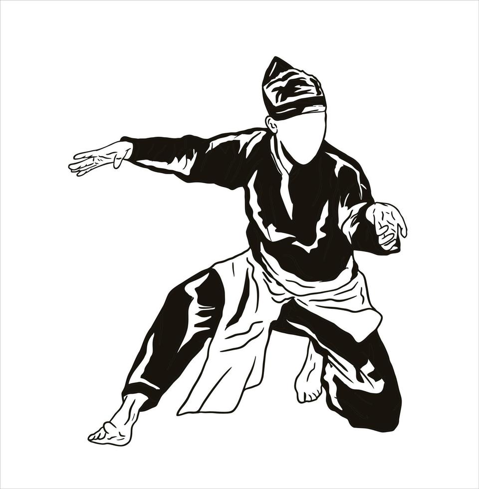 Ilustración de vector de logotipo de karate pencak silat