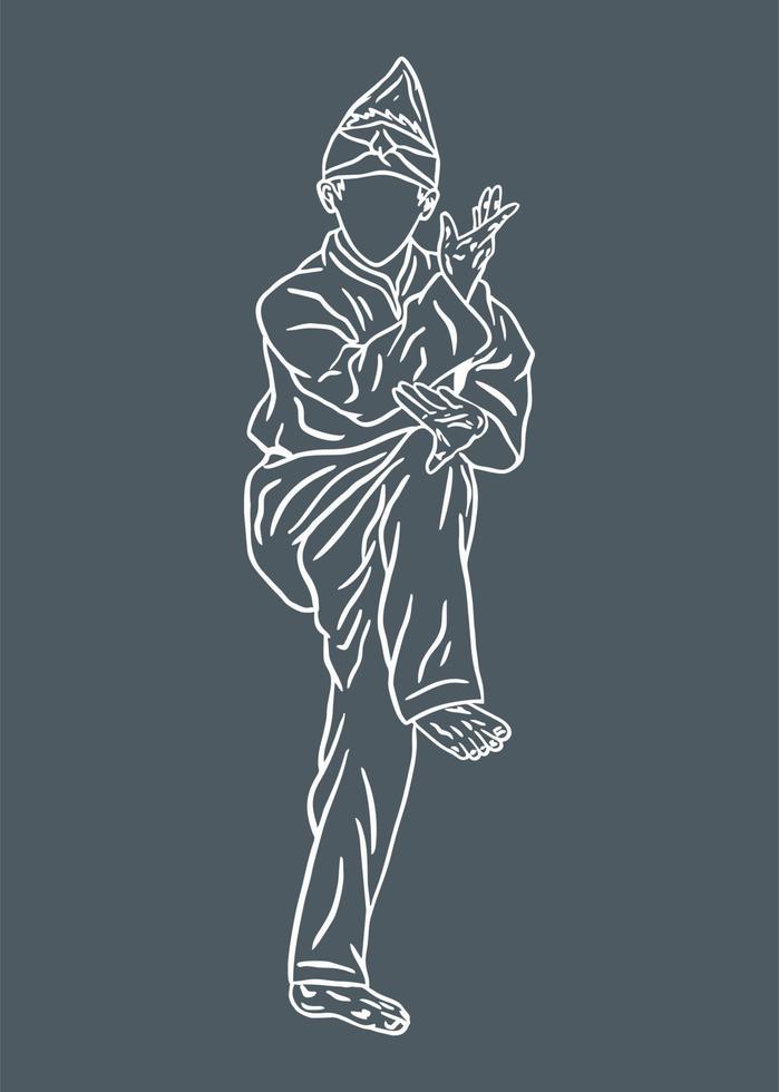 pencak silat ilustración artline vector