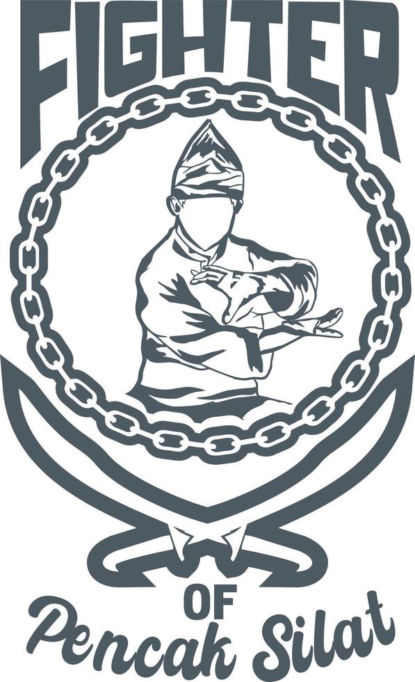 pencak silat illustration artline vector